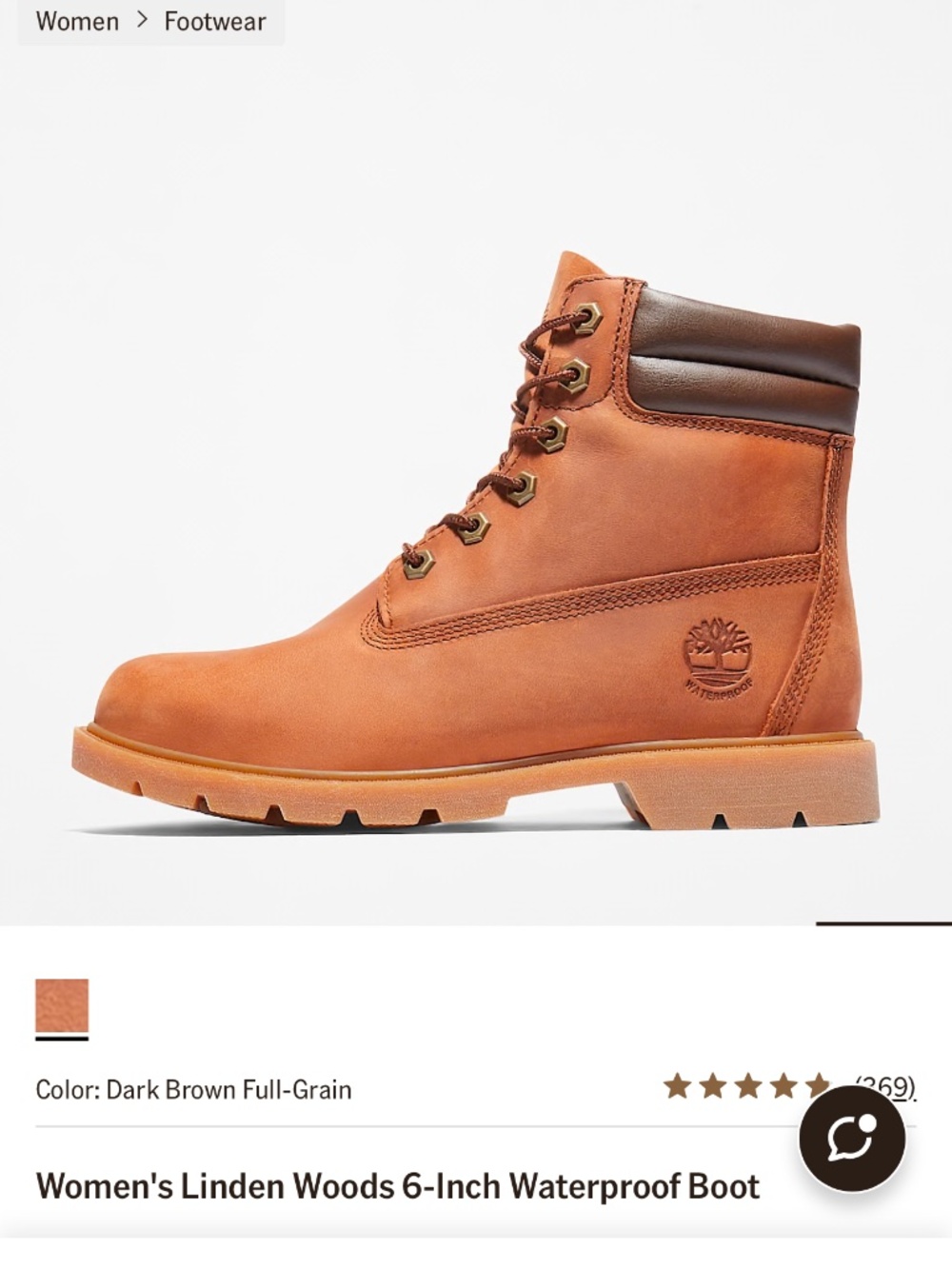 Women's Linden Woods 6-Inch Waterproof Boot 8.5